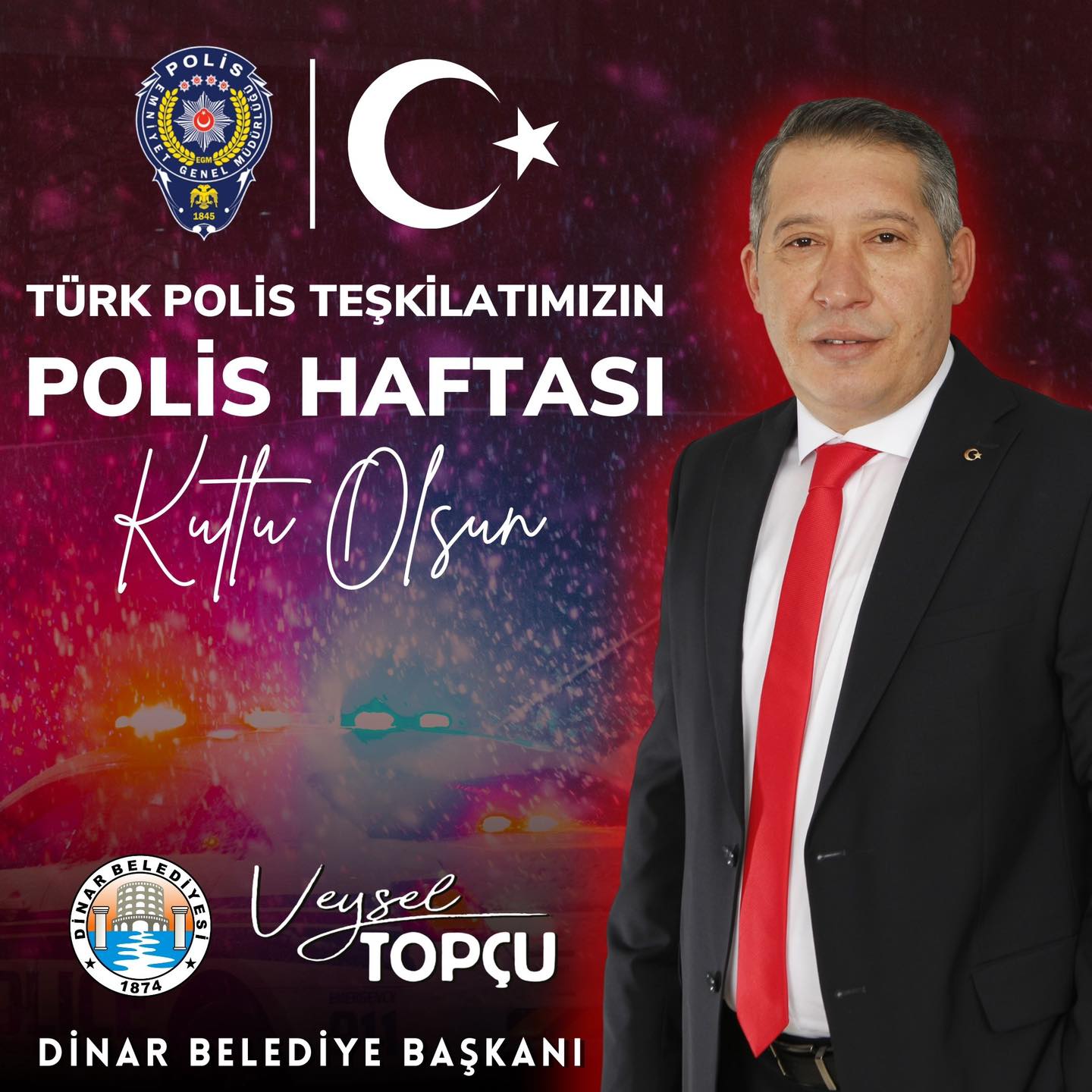 Belediye Başkanımız Veysel Topçu'dan Polis Haftası Mesajı