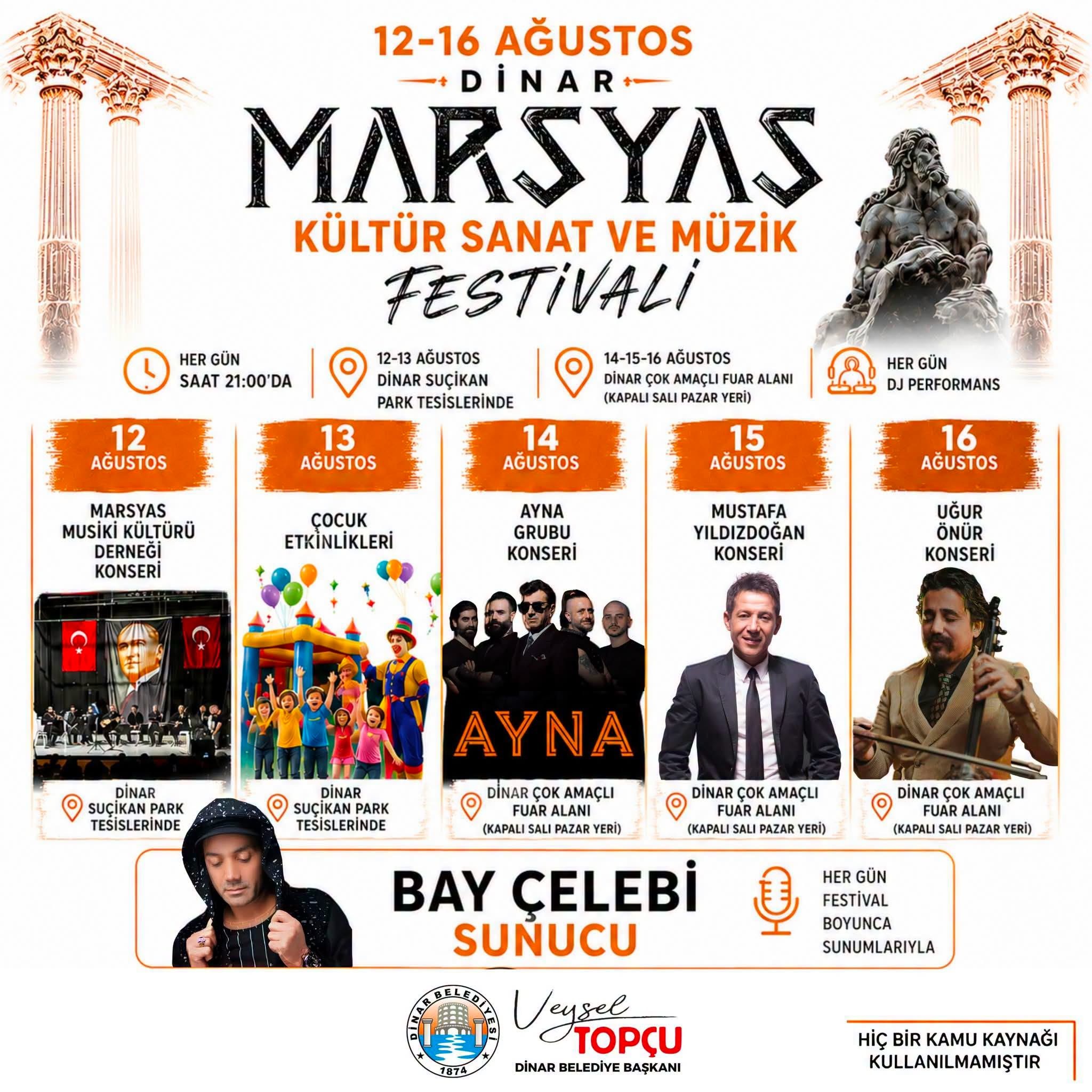 12-16 A�ustos Dinar Marsyas K�lt�r, Sanat ve M�zik Festivali�ne T�m Hem�ehrilerimizi Davet Ediyoruz