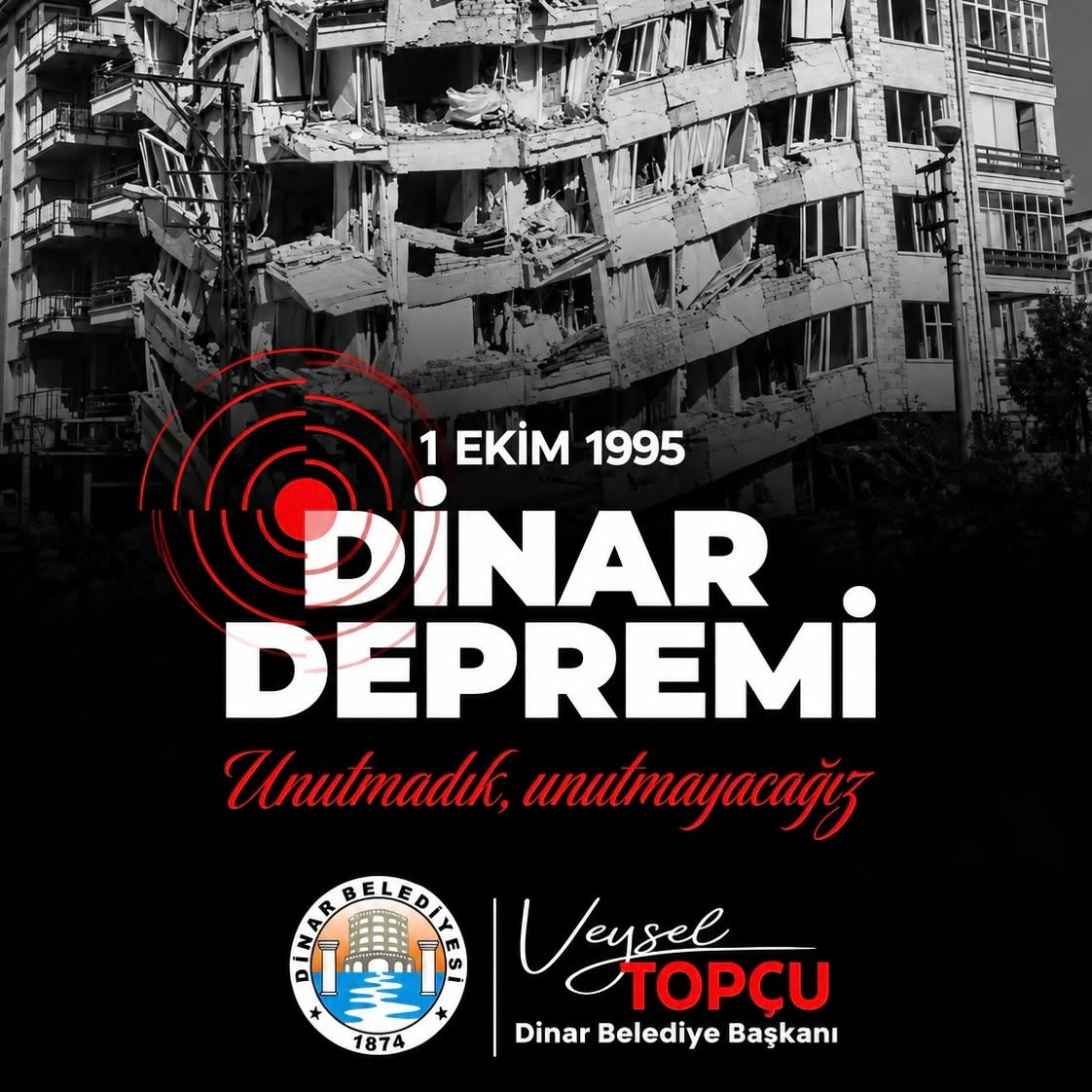 1 Ekim 1995 Dinar Depremi�nin 31. y�l d�n�m�