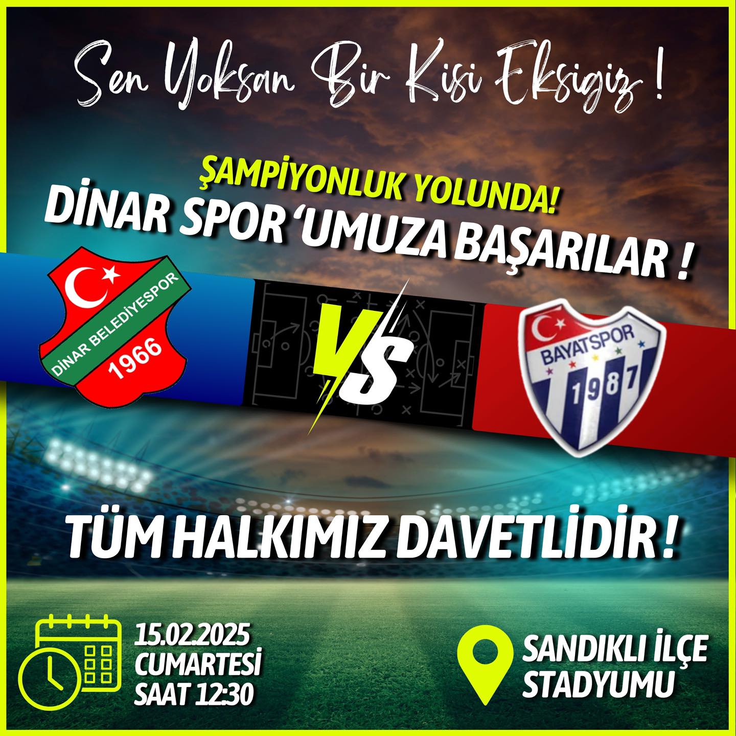 Dinar Belediye Spor ampiyonluk Yolunda!